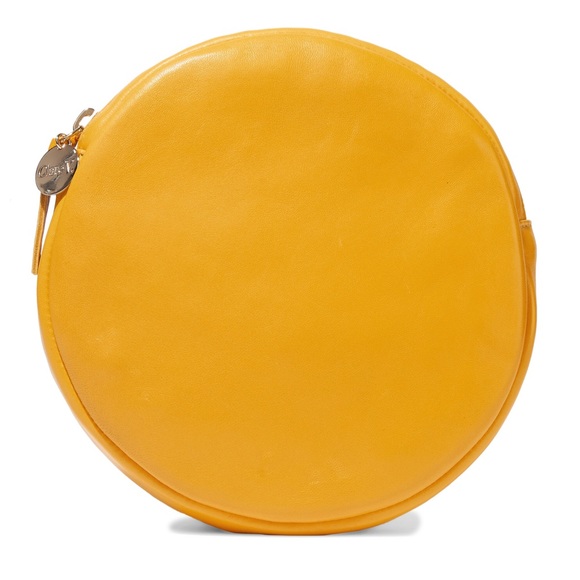 New Clare V. Maison Yellow Leather Circle Clutch - Picture 5 of 8